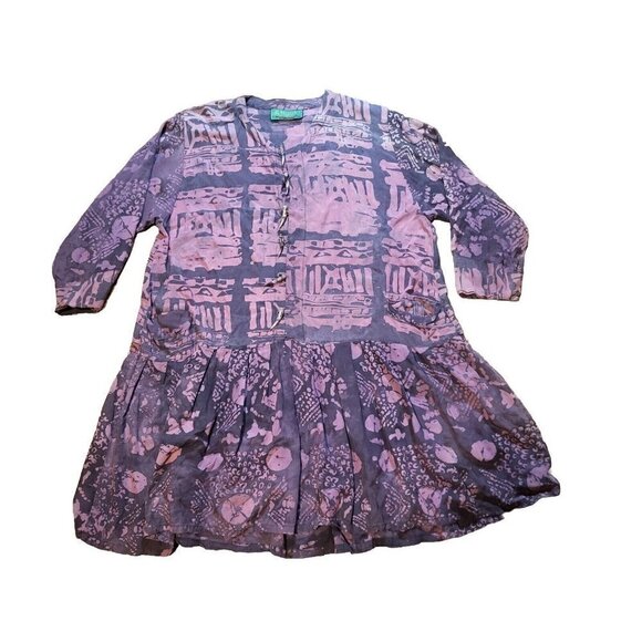 KUSNADI Rayon ‎ Drop Waist Tunic Dress Lagenlook Art To Wear Dress  Tunic... - Picture 1 of 5